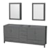 Wyndham Collection Sheffield 79" Double Free Standing Vanity Cabinet Only - Less Vanity Top Dark Gray / Brushed Chrome Hardware