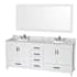 White / White Carrara Marble Top / Brushed Chrome Hardware
