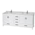 White / White Carrara Marble Top / Brushed Chrome Hardware