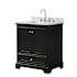 Wyndham Collection Deborah 30" Free Standing Single Vanity Set with Wood Cabinet and Marble Vanity Top Dark Espresso / White Carrara Marble Top / Polished Chrome Hardware