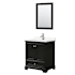 Wyndham Collection Deborah 30" Free Standing Single Basin Vanity Set with Cabinet, Quartz Vanity Top, and Framed Mirror Dark Espresso / Giotto Quartz Top / Polished Chrome Hardware
