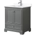 Finish: Dark Gray / White Cultured Marble Top / Polished Chrome Hardware