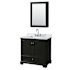 Wyndham Collection Deborah 36" Free Standing Single Vanity Set with Wood Cabinet, Marble Vanity Top, and Medicine Cabinet Dark Espresso / White Carrara Marble Top / Polished Chrome Hardware