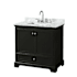Wyndham Collection Deborah 36" Free Standing Single Vanity Set with Wood Cabinet and Marble Vanity Top Dark Espresso / White Carrara Marble Top / Polished Chrome Hardware