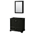 Wyndham Collection Deborah 35-1/4" Free Standing Single Wood Vanity Cabinet Only with Mirror - Less Vanity Top Dark Espresso / Polished Chrome Hardware