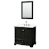 Wyndham Collection Deborah 36" Free Standing Single Basin Vanity Set with Cabinet, Quartz Vanity Top, and Framed Mirror Dark Espresso / Giotto Quartz Top / Polished Chrome Hardware