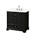 Wyndham Collection Deborah 36" Free Standing Single Basin Vanity Set with Cabinet and Quartz Vanity Top Dark Espresso / Giotto Quartz Top / Polished Chrome Hardware