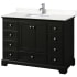 Wyndham Collection Deborah 48" Free Standing Single Basin Vanity Set with Cultured Marble Vanity Top Dark Espresso / Carrara Cultured Marble Top / Polished Chrome Hardware