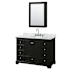 Wyndham Collection Deborah 48" Free Standing Single Vanity Set with Wood Cabinet, Marble Vanity Top, and Medicine Cabinet Dark Espresso / White Carrara Marble Top / Polished Chrome Hardware