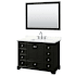 Wyndham Collection Deborah 48" Free Standing Single Basin Vanity Set with Cabinet, Quartz Vanity Top, and Framed Mirror Dark Espresso / Giotto Quartz Top / Polished Chrome Hardware