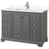 Dark Gray / Carrara Cultured Marble Top / Polished Chrome Hardware