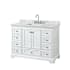 White / White Carrara Marble Top / Polished Chrome Hardware