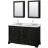 Dark Espresso / White Carrara Marble Top / Polished Chrome Hardware