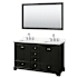Wyndham Collection Deborah 60" Free Standing Double Basin Vanity Set with Cabinet, Quartz Vanity Top, and Framed Mirror Dark Espresso / Giotto Quartz Top / Polished Chrome Hardware