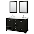Wyndham Collection Deborah 60" Free Standing Double Basin Vanity Set with Cabinet, Quartz Vanity Top, and Medicine Cabinet Dark Espresso / Giotto Quartz Top / Polished Chrome Hardware