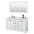 White / White Carrara Marble Top / Matte Black Hardware