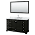 Wyndham Collection Deborah 60" Free Standing Single Vanity Set with Wood Cabinet, Marble Vanity Top, and Framed Mirror Dark Espresso / White Carrara Marble Top / Polished Chrome Hardware