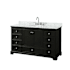Wyndham Collection Deborah 60" Free Standing Single Vanity Set with Wood Cabinet and Marble Vanity Top Dark Espresso / White Carrara Marble Top / Polished Chrome Hardware