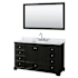 Wyndham Collection Deborah 60" Free Standing Single Vanity Set with Wood Cabinet, Marble Vanity Top, and Framed Mirror Dark Espresso / White Carrara Marble Top / Polished Chrome Hardware
