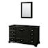 Wyndham Collection Deborah 59-1/4" Free Standing Single Wood Vanity Cabinet Only with Mirror - Less Vanity Top Dark Espresso / Polished Chrome Hardware