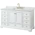 White / White Carrara Marble Top / Brushed Gold Hardware