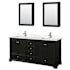 Wyndham Collection Deborah 72" Free Standing Double Basin Vanity Set with Cultured Marble Vanity Top and Framed Mirror Dark Espresso / Carrara Cultured Marble Top / Polished Chrome Hardware