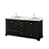 Wyndham Collection Deborah 72" Free Standing Double Vanity Set with Wood Cabinet and Marble Vanity Top Dark Espresso / White Carrara Marble Top / Polished Chrome Hardware