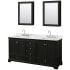 Dark Espresso / White Carrara Marble Top / Polished Chrome Hardware