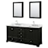 Wyndham Collection Deborah 72" Free Standing Double Vanity Set with Wood Cabinet, Marble Vanity Top, and Medicine Cabinet Dark Espresso / White Carrara Marble Top / Polished Chrome Hardware
