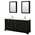 Wyndham Collection Deborah 72" Free Standing Double Basin Vanity Set with Cabinet, Quartz Vanity Top, and Medicine Cabinet Dark Espresso / Giotto Quartz Top / Polished Chrome Hardware