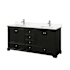 Wyndham Collection Deborah 72" Free Standing Double Basin Vanity Set with Cabinet and Quartz Vanity Top Dark Espresso / Giotto Quartz Top / Polished Chrome Hardware