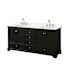 Wyndham Collection Deborah 72" Free Standing Double Basin Vanity Set with Cabinet and Quartz Vanity Top Dark Espresso / Giotto Quartz Top / Polished Chrome Hardware