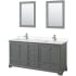 Dark Gray / Carrara Cultured Marble Top / Polished Chrome Hardware