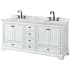 White / White Carrara Marble Top / Matte Black Hardware