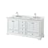 White / White Carrara Marble Top / Polished Chrome Hardware