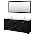 Wyndham Collection Deborah 80" Free Standing Double Basin Vanity Set with Cultured Marble Vanity Top and Framed Mirror Dark Espresso / Carrara Cultured Marble Top / Polished Chrome Hardware