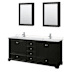 Wyndham Collection Deborah 80" Free Standing Double Basin Vanity Set with Cultured Marble Vanity Top and Framed Mirror Dark Espresso / Carrara Cultured Marble Top / Polished Chrome Hardware