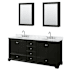 Wyndham Collection Deborah 80" Free Standing Double Vanity Set with Wood Cabinet, Marble Vanity Top, and Medicine Cabinet Dark Espresso / White Carrara Marble Top / Polished Chrome Hardware