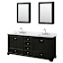 Wyndham Collection Deborah 80" Free Standing Double Vanity Set with Wood Cabinet, Marble Vanity Top, and Medicine Cabinet Dark Espresso / White Carrara Marble Top / Polished Chrome Hardware