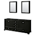 Wyndham Collection Deborah 79" Double Free Standing Wood Vanity Cabinet - Less Vanity Top Dark Espresso / Polished Chrome Hardware