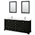 Wyndham Collection Deborah 80" Free Standing Double Basin Vanity Set with Cabinet, Quartz Vanity Top, and Framed Mirror Dark Espresso / Giotto Quartz Top / Polished Chrome Hardware