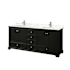 Wyndham Collection Deborah 80" Free Standing Double Basin Vanity Set with Cabinet and Quartz Vanity Top Dark Espresso / Giotto Quartz Top / Polished Chrome Hardware