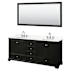 Wyndham Collection Deborah 80" Free Standing Double Basin Vanity Set with Cabinet, Quartz Vanity Top, and Framed Mirror Dark Espresso / Giotto Quartz Top / Polished Chrome Hardware