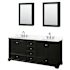 Wyndham Collection Deborah 80" Free Standing Double Basin Vanity Set with Cabinet, Quartz Vanity Top, and Medicine Cabinet Dark Espresso / Giotto Quartz Top / Polished Chrome Hardware
