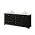 Wyndham Collection Deborah 80" Free Standing Double Basin Vanity Set with Cabinet and Quartz Vanity Top Dark Espresso / Giotto Quartz Top / Polished Chrome Hardware