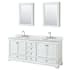 White / White Carrara Marble Top / Polished Chrome Hardware