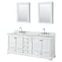 White / White Carrara Marble Top / Polished Chrome Hardware