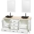 Wyndham Collection-WCV01572V-Open Vanity View in Glossy White with White Carrera Marble Top and Arista Black Granite Sinks