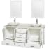 Wyndham Collection-WCV01572V-Open Vanity View in Glossy White with White Carrera Marble Top and Arista White Carrera Marble Sinks