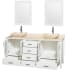 Wyndham Collection-WCV01572V-Open Vanity View in Glossy White with White Carrera Marble Top and Avalon Ivory Marble Sinks